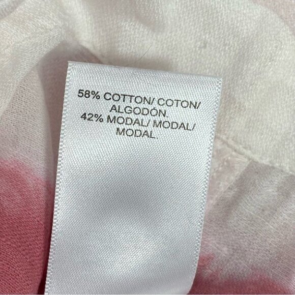 Lucky Brand Women's NWT White Modal Tie Dye Peasant BOHO Tunic Blouse S/C54 - Picture 9 of 9